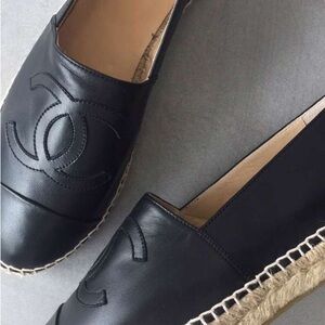 CHANEL Black Espadrilles